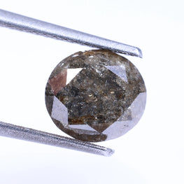 2.14 Carat Natural Round Cut Salt And Pepper Loose Diamond For Ring