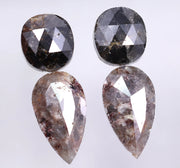 6.16 Ct Oval &  Pear Cut Diamond Salt And Pepper Diamond Use For Jewetly Black & Grey Colored Diamonds Unique Diamond 