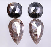 6.16 Ct Oval &  Pear Cut Diamond Salt And Pepper Diamond Use For Jewetly Black & Grey Colored Diamonds Unique Diamond 