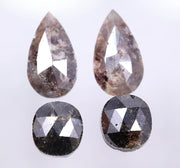 6.16 Ct Oval &  Pear Cut Diamond Salt And Pepper Diamond Use For Jewetly Black & Grey Colored Diamonds Unique Diamond 