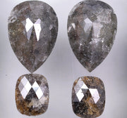 25.91 Ct Pear & Cushion Cut Diamond Salt And Pepper Diamond Pair Use For Jewerly Unique Diamonds 