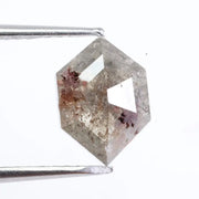 1.51 Ct hexagon cut gray natural diamond loose stone with clean faceting for engagement ring or custom fine jewelry