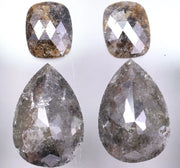 25.91 Ct Pear & Cushion Cut Diamond Salt And Pepper Diamond Pair Use For Jewerly Unique Diamonds 