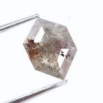 1.51 Ct hexagon cut gray natural diamond loose stone with clean faceting for engagement ring or custom fine jewelry