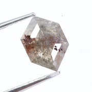 1.51 Ct hexagon cut gray natural diamond loose stone with clean faceting for engagement ring or custom fine jewelry