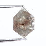 1.51 Ct hexagon cut gray natural diamond loose stone with clean faceting for engagement ring or custom fine jewelry