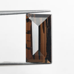 brown colour baguette cut diamond lab grown diamond stud earrings carat