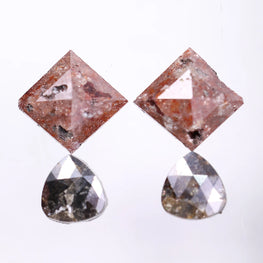 4.97 Carat Natural Princess & Pear Shape Earth Mined Loose Diamond Pair Use For Earrings
