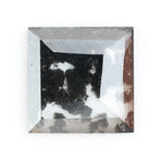 Square-cut black lab-grown diamond with polished facets, ideal for ethical jewelry, engagement rings, and custom luxury designs