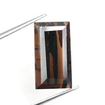 brown colour baguette cut diamond lab grown diamond stud earrings carat