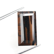brown colour baguette cut diamond lab grown diamond stud earrings carat