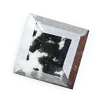 Square-cut black lab-grown diamond with polished facets, ideal for ethical jewelry, engagement rings, and custom luxury designs