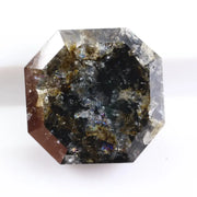 1.62 Ct Asscher cut black diamond loose stone with deep dark tone and step facets for luxury engagement jewelry