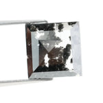 Square-cut black lab-grown diamond with polished facets, ideal for ethical jewelry, engagement rings, and custom luxury designs