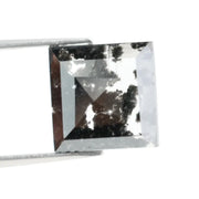 Square-cut black lab-grown diamond with polished facets, ideal for ethical jewelry, engagement rings, and custom luxury designs