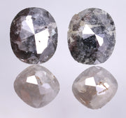 5.75 Ct Pear & Asscher Cut Diamond Black & Grey Diamond Pair Unique Designer Use For Jewerly 