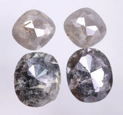 5.75 Ct Pear & Asscher Cut Diamond Black & Grey Diamond Pair Unique Designer Use For Jewerly 