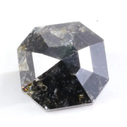 1.62 Ct Asscher cut black diamond loose stone with deep dark tone and step facets for luxury engagement jewelry