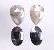 8.74 Ct Salt And Pepper Diamond Pear & Oval Cut Diamond Use For Jewerly Black & Grey Colored Diamond Unique Diamond Shaped 