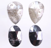8.74 Ct Salt And Pepper Diamond Pear & Oval Cut Diamond Use For Jewerly Black & Grey Colored Diamond Unique Diamond Shaped 