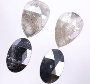 8.74 Ct Salt And Pepper Diamond Pear & Oval Cut Diamond Use For Jewerly Black & Grey Colored Diamond Unique Diamond Shaped 