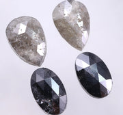 8.74 Ct Salt And Pepper Diamond Pear & Oval Cut Diamond Use For Jewerly Black & Grey Colored Diamond Unique Diamond Shaped 