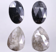 8.74 Ct Salt And Pepper Diamond Pear & Oval Cut Diamond Use For Jewerly Black & Grey Colored Diamond Unique Diamond Shaped 