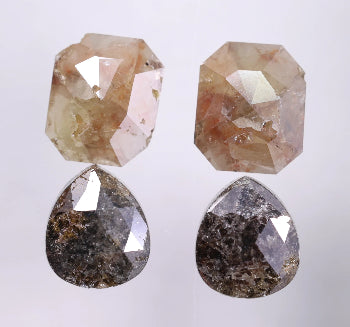 8.10 Carat Natural Asscher & Pear Shape Earth Mined Loose Diamond Pair Use For Earrings