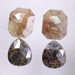 8.10 Carat Natural Asscher & Pear Shape Earth Mined Loose Diamond Pair Use For Earrings