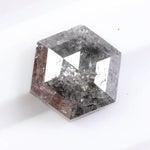 Classic hexagon cut black natural diamond loose stone for solitaire ring, unique geometric black diamond gemstone for custom jewelry design.