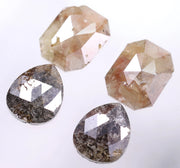 2.11 Ct Asscher & Pear Cut Diamond Salt And Pepper Diamond Use For Jewerly Earrings Yellow & Brown Cut Diamond Unique Diamond 