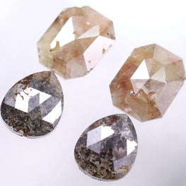 8.10 Carat Natural Asscher & Pear Shape Earth Mined Loose Diamond Pair Use For Earrings