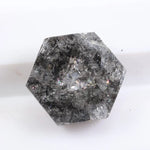 Classic hexagon cut black natural diamond loose stone for solitaire ring, unique geometric black diamond gemstone for custom jewelry design.