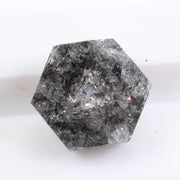 Classic hexagon cut black natural diamond loose stone for solitaire ring, unique geometric black diamond gemstone for custom jewelry design.