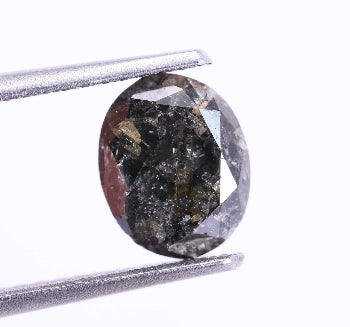 1.60 Carat Natural Black Salt and Pepper Oval Shape Diamond ( 8.17*5.15*3.33 )