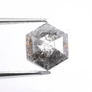 Classic hexagon cut black natural diamond loose stone for solitaire ring, unique geometric black diamond gemstone for custom jewelry design.