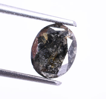 1.60 Carat Natural Black Salt and Pepper Oval Shape Diamond ( 8.17*5.15*3.33 )
