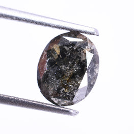 1.60 Carat Natural Black Salt and Pepper Oval Shape Diamond ( 8.17*5.15*3.33 )