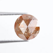 Natural Brownish-Orange Colored Diamond Round Brilliant Cut Diamond Loose Stone For Custom Jewerly 