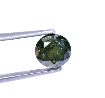 0.69 Carat Natural Green Color Round Shape Salt And Pepper Diamond