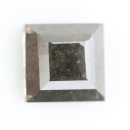Square-cut lab-grown black diamond with high clarity and polished facets, perfect for custom jewelry or luxury collections.