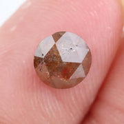 Natural Brownish-Orange Colored Diamond Round Brilliant Cut Diamond Loose Stone For Custom Jewerly 