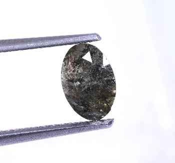 0.56 Carat Natural Grey Color Oval Shape Salt And Pepper Diamond