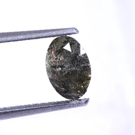 0.56 Carat Natural Grey Color Oval Shape Salt And Pepper Diamond