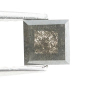 Square-cut lab-grown black diamond with high clarity and polished facets, perfect for custom jewelry or luxury collections.
