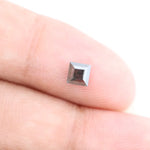 Square-cut lab-grown black diamond with high clarity and polished facets, perfect for custom jewelry or luxury collections.