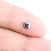 Square-cut lab-grown black diamond with high clarity and polished facets, perfect for custom jewelry or luxury collections.