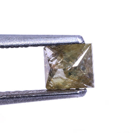 0.42 Carat Natural Yellow Color Princess Cut Salt And Pepper Diamond