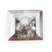Square emerald-cut lab-grown salt and pepper diamond with natural black and gray inclusions, ethically sourced, unique designer gemstone for engagement rings or statement jewelry