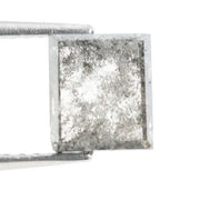 Square emerald-cut lab-grown salt and pepper diamond with natural black and gray inclusions, ethically sourced, unique designer gemstone for engagement rings or statement jewelry